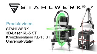 STAHLWERK 3D Kreuzlinienlaser KL5 ST  Universal Stativ  Kreuzlinienlaser KL15 ST [upl. by Neeloj]