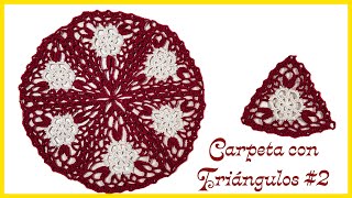 Aprende cómo hacer una CARPETA o TAPETE en Crochet con 🔺TRIANGULOS Paso a Paso 2 [upl. by Gottuard470]