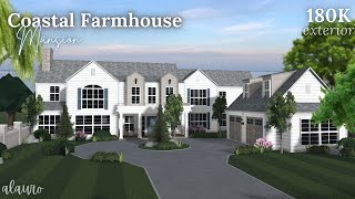 Coastal Farmhouse Mansion  180K Exterior  Bloxburg Speed Build  Roblox [upl. by Hekker78]