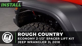 20182020 2 Door JL Wrangler Rough Country 212quot Economy Spacer Lift Kit w Shock Extension install [upl. by Dixie523]