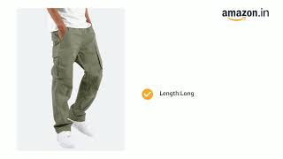 Buy Lymio Men Cargo Men Cargo Pants Men Cargo Pants Cotton Cargos for Men Cargo 01 04 L Olive Gre [upl. by Anahsit909]