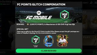 UPCOMING COMPENSATION GIFT PACKAGE CONFIRMED BY EA 😱🤩 FREE 2k FC POINTS amp 100 OVR VAN DIJK FOR 🆓 🎁 [upl. by Aitekram]