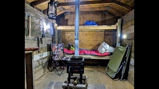 Winter Overnighter in my Bushcraft Cabin [upl. by Hertha]