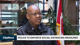 Police to start enforcing social distancing in Toronto parks public spaces Chief Saunders [upl. by Ellenohs]