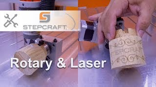 DL445 Laser engraving with the Stepcraft 4th axis [upl. by Garold]