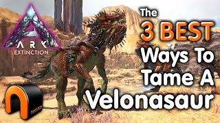 Ark Extinction How to Tame a Velonasaur [upl. by Aiderfla]