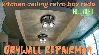 kitchen ceiling soffit light box drywall coating  texture old 70s kitchen FULL VID [upl. by Ostap]