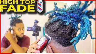 FULL Dreadlock High Top FADE Self Cut for BEGINNERS [upl. by Aldis]