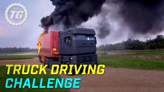 Truck Driving Challenge Part 1 Rig Stig amp Power Slide  Top Gear  BBC [upl. by Tawsha]