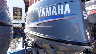 6M4C74 Used Yamaha 50TLR 50HP 2Stroke Remote Outboard Boat Motor 20quot Shaft [upl. by Tandi]