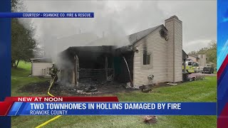 Townhouse fire in Hollins under investigation two homes displaced [upl. by Bryna504]