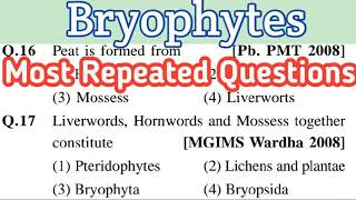 bryophytes  bryophytes mcq  plant kingdom mcq  most repeated questions 22 [upl. by Ailido]