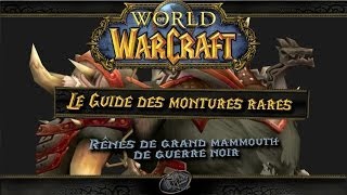 Le Guide des montures rares de World of Warcraft RÊNES DU GRAND MAMMOUTH DE GUERRE NOIR [upl. by Inafets]