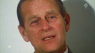 Prince Philip speaks fluently german  Prinz Philip spricht fließend deutsch 1985 Senegal [upl. by Snell]