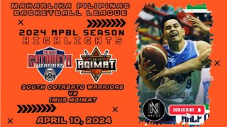 MPBL HIGHLIGHTS SOUTH COTABATO WARRIORS VS IMUS AGIMAT APRIL 10 2024 [upl. by Mayhew473]