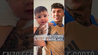 Enzo Fernandez y su hijo Benjamin se hicieron el mismo corte de pelo 😍 [upl. by Benisch]