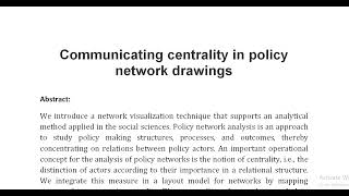 Communicating centrality in policy network drawings [upl. by Alidia]