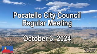 Pocatello City Council 10 03 24 [upl. by Necyrb]