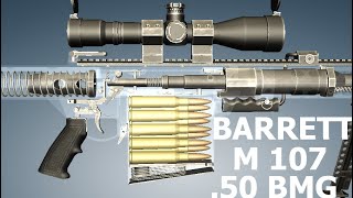 How a Barrett M107 50 BMG Rifle Works [upl. by Hollerman73]