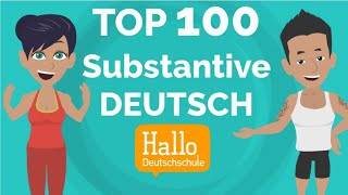 Deutsch lernen A1  TOP 100 Substantive  Artikel der die oder das [upl. by Nomi]