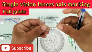 singlevision lens k upor axis kaise lagata hai  Manual axis marking [upl. by Stier]