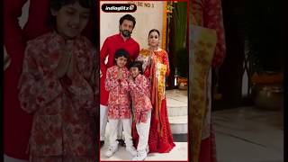 Riteish Deshmukh amp Wife Genelia With Kids At Manish Malhotra Ganpati Darshan 2023 [upl. by Mariko]