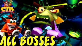 Crash Team Racing  ALL Boss Races [upl. by Aihtnys]