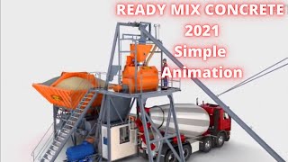 READY MIX CONCRETE BATCHING PLANT 2021  How it works in SIMPLE ANIMATION [upl. by Irra]