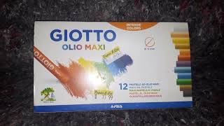 Giotto pastel oleoso olio maxi 12 cores unboxing [upl. by Aisad361]