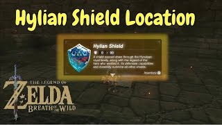 Legend of Zelda Breath of the Wild  Hylian Shield Location [upl. by Roxanne]