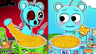 Convenience Store Food Mukbang With Blue Sky Normal Vs Horror Versions Incredibox Sprunki Animation [upl. by Nylde399]