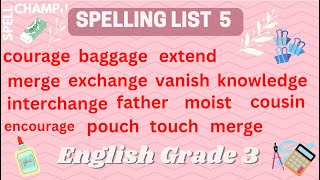 English Grade 3 Spelling List 5 [upl. by Luba]