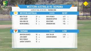 CA  National Indigenous Cricket Champs  Men  Rnd1  Western Australia v Tasmania [upl. by Methuselah]