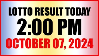 Lotto Result Today 2pm October 7 2024 Swertres Ez2 Pcso [upl. by Eeresid]