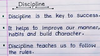 10 Lines On Discipline In English ll Discipline Motivation ll [upl. by Labors]