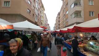 Eskişehir 4k60fps Kızıltoprak Cuma Pazarı  Kiziltoprak Weekly Friday Green Market Walking Tour [upl. by Aliza]