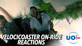 VelociCoaster OnRide Camera Reaction Experience [upl. by Attenat453]