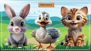 Cute Little Farm Animal Sounds Rabbit Duck Cat [upl. by Imtiaz451]