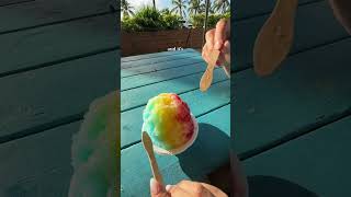 Hawaiian Rainbow Shaved Ice 💙💛❤️ hawaii hawaiianfood travel traveltiktok travelvlogger fyp [upl. by Linders]