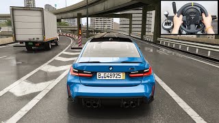 BMW M3 G80 Swerving Through Traffic  Assetto Corsa Thrustmaster TX Gameplay [upl. by Anna-Diana]