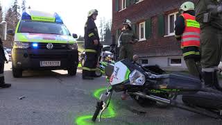 Unfall in Hittisau  Motorradfahrer krachen ineinander [upl. by Haden75]