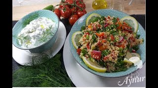 Erfrischender Couscous Salat mit frischen Kräutern und Zaziki I [upl. by Forester]