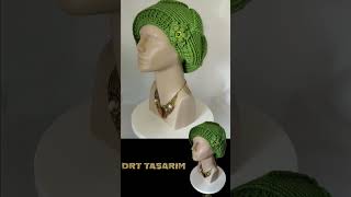 DRT Tasarım Yeşil Ressam Bere crochet knitting handmade lifestyle fashiontrends [upl. by Thilde]