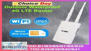 KuWFi Waterproof Outdoor 300Mbps WiFi Router CAT4 4G LTE Routers 3G4G SIM Review [upl. by Aneger]