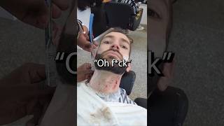 How NOT to straight razor shave barber disaster blade barbershop [upl. by Tur]