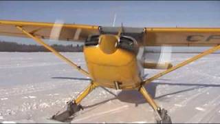 Stinson 108 Flight on Skis [upl. by Lynea]