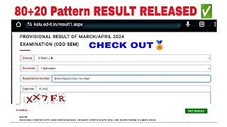 KSLU RESULT 2024 RELEASED 8020 PATTERN ✅ AND 100 MARKS PATTERN 💯 [upl. by Ivana992]