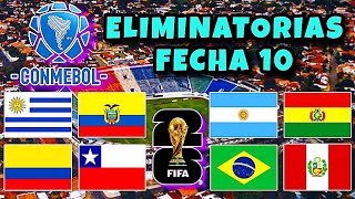 Calendario Fecha 10 Eliminatorias Sudamericana  Mundial 2026 [upl. by Thorbert]