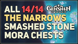 All The Narrows Smashed Stone Mora Chests Genshin Impact [upl. by Nylecoj]