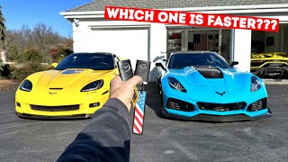 RACING My 1000HP C7 ZR1 Against My 1000HP C6 ZR1 MANUAL VS AUTOMATIC [upl. by Robet]